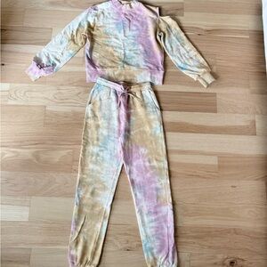 New 525 America Cotton Tie-Dye Joggers & Sweatshirt Set, Size Small